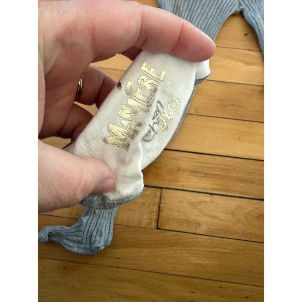 Maniere‎ child grey ribbed bodysuit